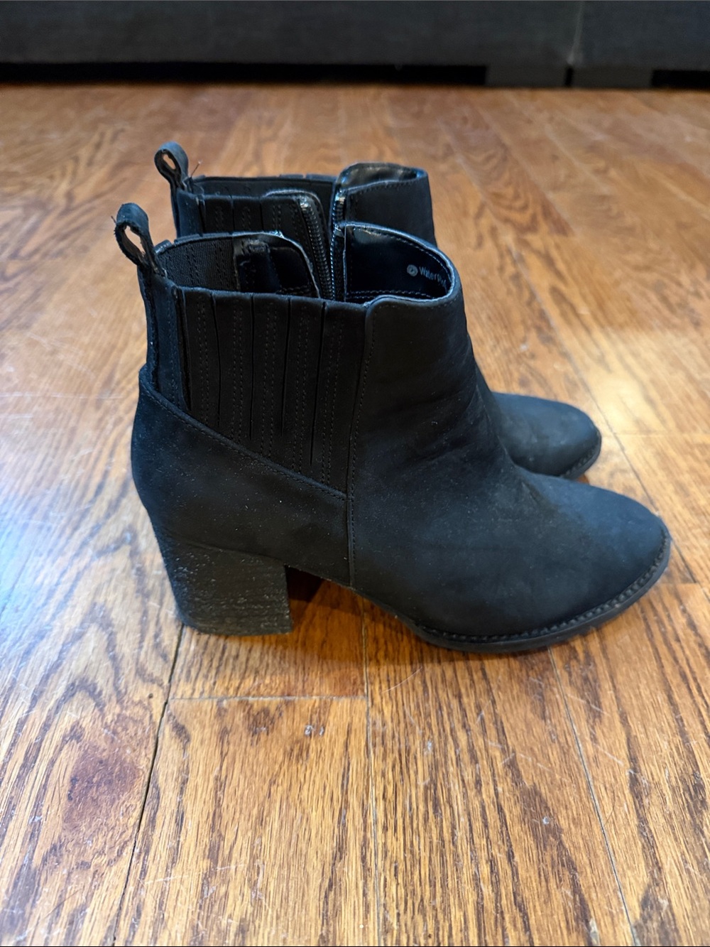 Blondo waterproof Women’s Black Suede Ankle Booties - Classic Chelsea Heel